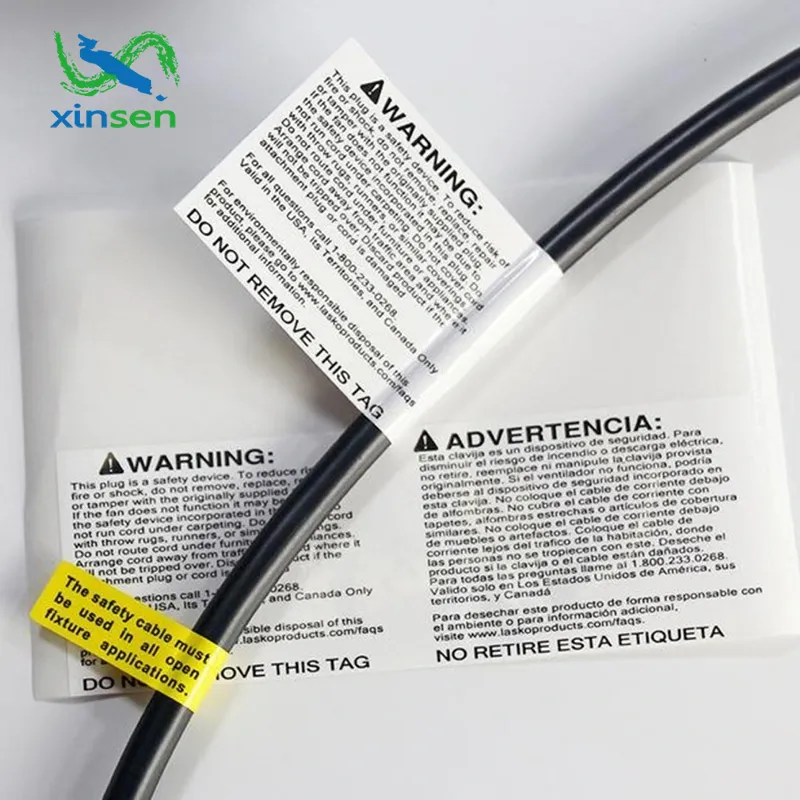 Etichetta impermeabile per cavo domestico